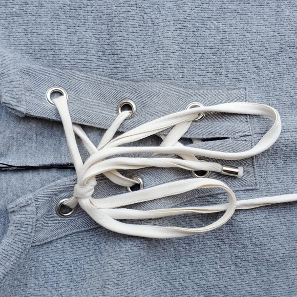 Zara fleece dolman sleeve Sweater top Small grey heather - Picture 2 of 6